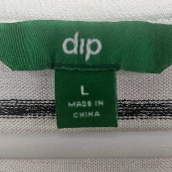 Dip Dress Knit White Black Stripes Shift Casual Preppy L - Picture 6 of 8